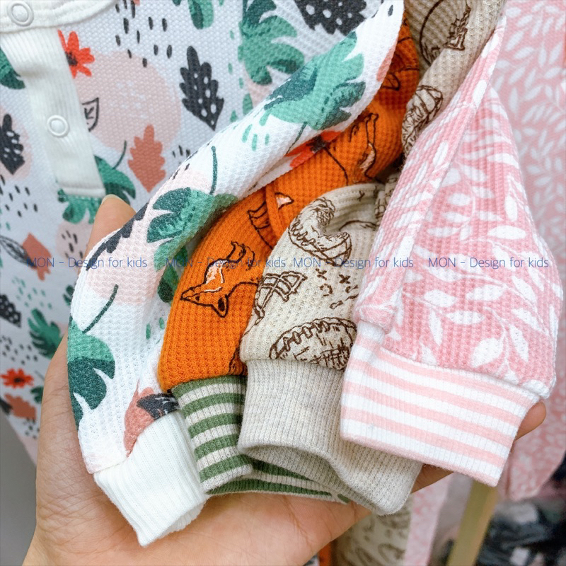 Sleepsuit bộ body dài tay không tất chân cho bé trai và bé gái