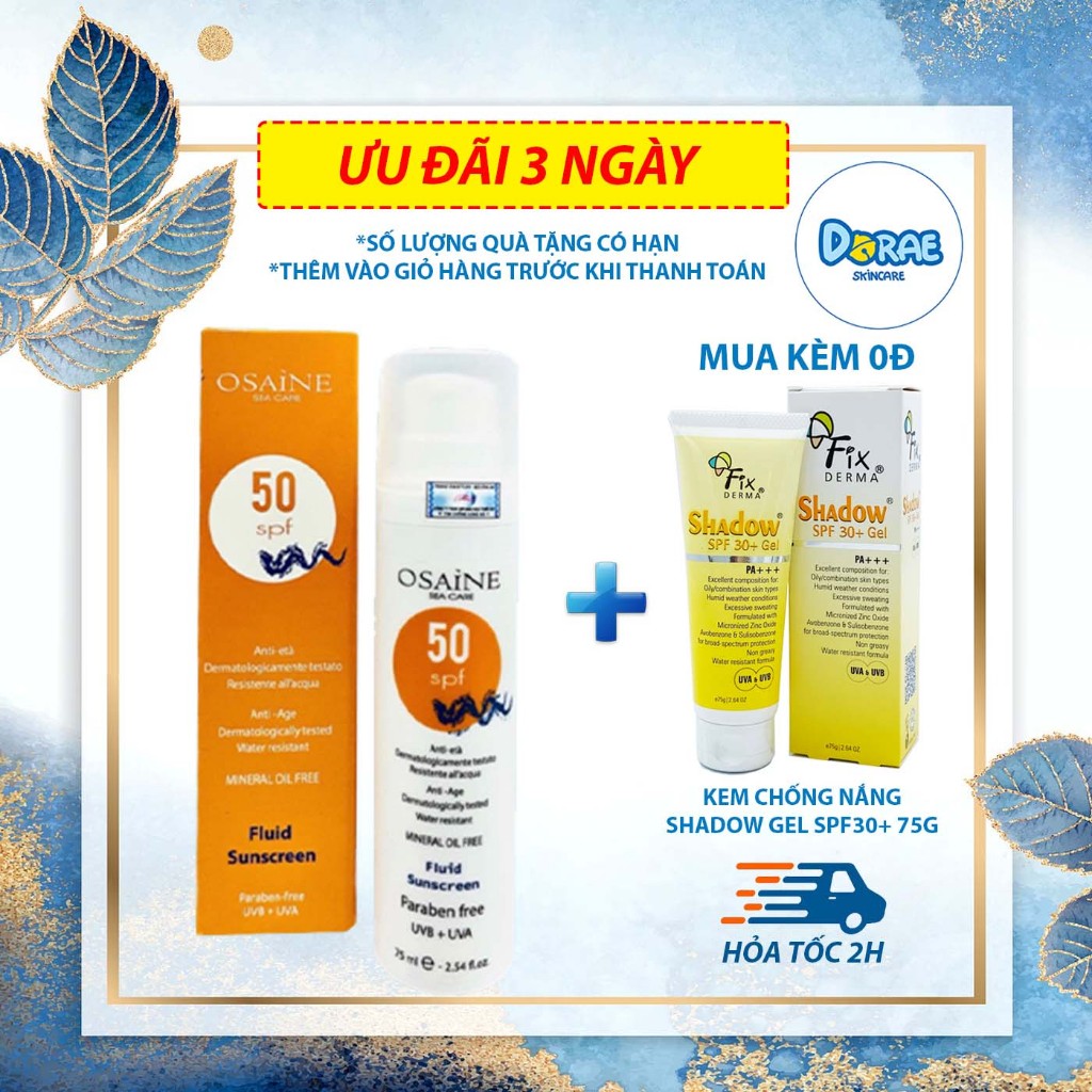 Kem chống nắng dưỡng da Osaine Fluid Suncreen SPF50_ 75ml