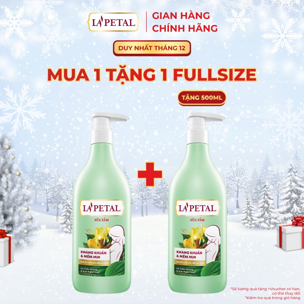 La’Petal Sữa Tắm Sáng Da & Kháng Khuẩn Dành Cho Da Dầu & Mụn Chai 500ml