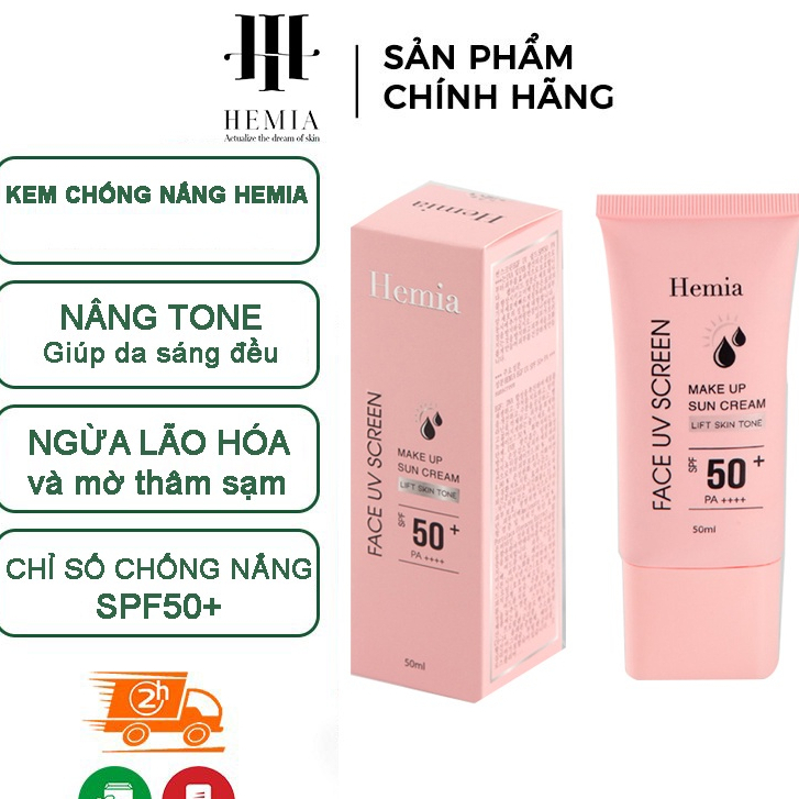 Kem Chống Nắng HEMIA Nâng Tone Kiềm Dầu SPF50++++ 50ml