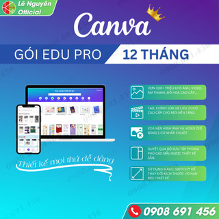 Gói Canva Edu Pro 12 tháng chính hãng (Mọi chức năng như gói Pro)