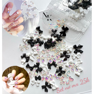 charm nơ đính móng, trang trí nails