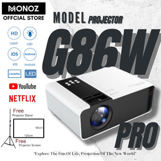 [ 12.12 ] Máy chiếu G86W Protable Mini 4K Full HD 6000 Lumens Máy chiếu hệ điều hành Máy chiếu Bluetooth Wifi Android