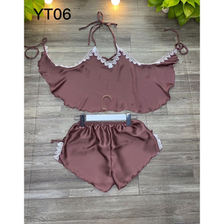 set yếm ngủ lụa mềm cột dây 38-55kg