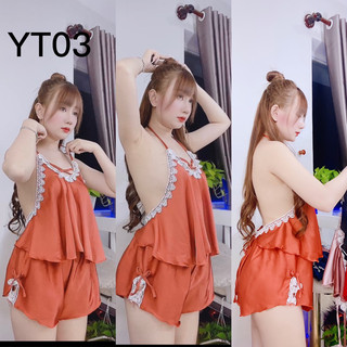 set yếm ngủ lụa mềm cột dây 38-55kg