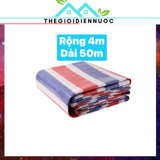  Combo 50m bạt kẻ sọc khổ rộng 4m bạt mỏng dùng che phủ công trình xây dựng che phủ hàng hoá che bụi siêu tiện lợi 
