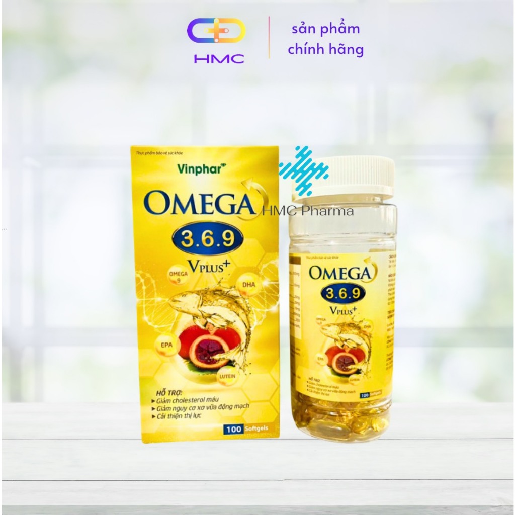 Viên sáng mắt OMEGA 3,6,9 Vplus + Lutein Oil - Omega 3 6 9 dầu gấc tinh dầu hoa anh thảo giúp bổ mắt ,bổ não H100 viên
