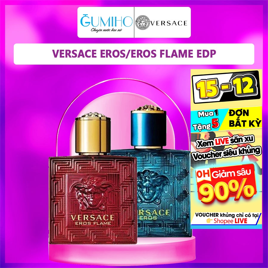 Nước hoa Nam 𝚅𝚎𝚛𝚜𝚊𝚌𝚎 Eros/ Eros Flame EDP, size bỏ túi mini - Nam tính, Quyến rũ, Nổi bật - Gumiho Perfume