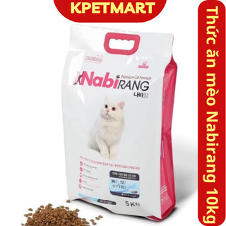 Combo 2 bao thức ăn hạt cho mèo nabirang 5kg - thức ăn cho mèo mọi lứa tuổi - hạt cho mèo túi 5kg - kpetmart