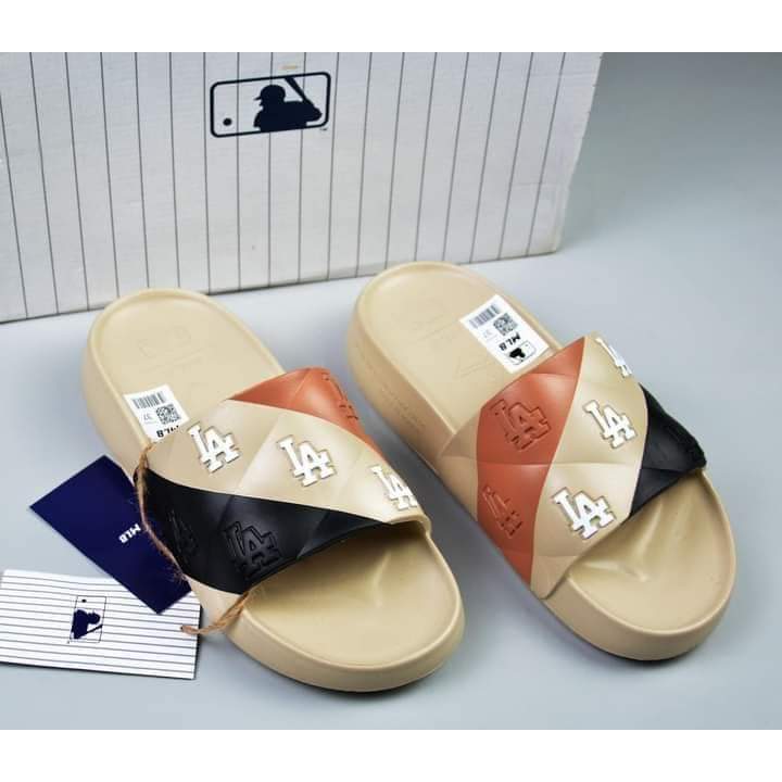 Dép MLB LA sơn màu nam nữ thời trang , hàng chính hãng , đế mềm , dép quai ngang MLB LA nam nữ mẫu m