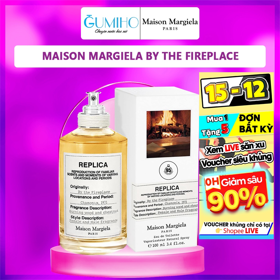 Nước Hoa Unisex Nam Nữ Maison Margiela By The Fireplace - Hương Gỗ Thơm Ấm Áp Bên Bếp Củi Hồng - GumihoPerfume