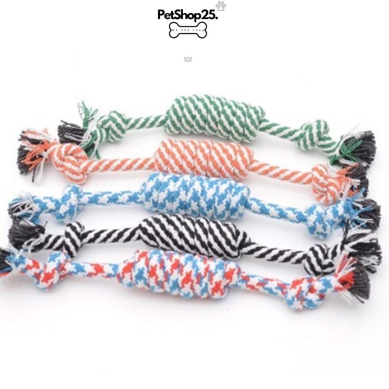 Đồ chơi nhai gặm cho chó - Dây thừng bện cho cún nhiều màu sắc - Petshop225