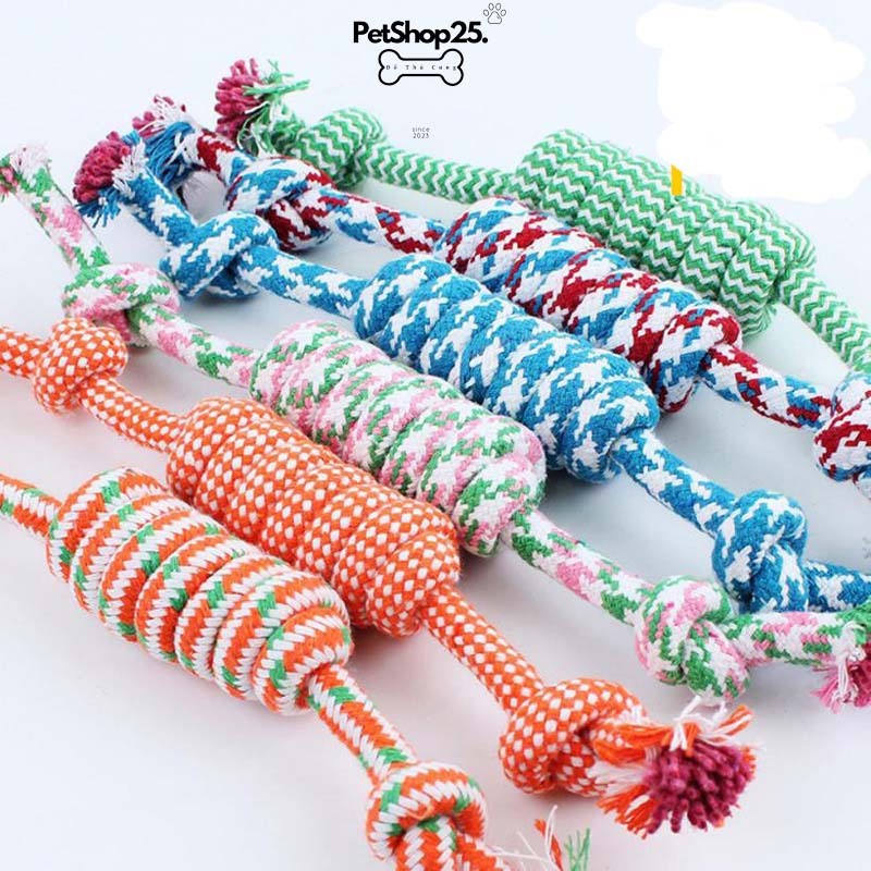 Đồ chơi nhai gặm cho chó - Dây thừng bện cho cún nhiều màu sắc - Petshop225