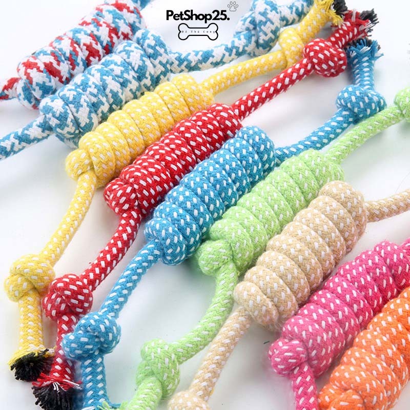 Đồ chơi nhai gặm cho chó - Dây thừng bện cho cún nhiều màu sắc - Petshop225