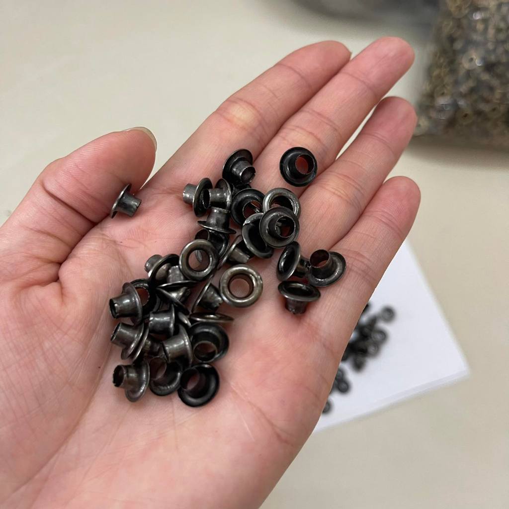 Khoen ore mắt cáo 5mm Bằng sắt xi màu KHÓI (Không long đền) Ô rê 5mm Sắt Chuyên dùng đóng túi giấy, 