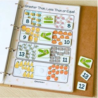 Học liệu bóc dán Montessori Nhận biết số đếm từ 1-10, đồ chơi Montessori học số Tiếng Anh