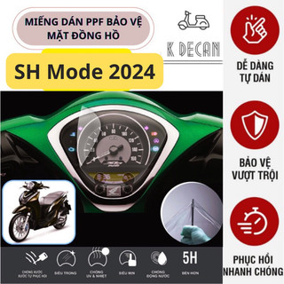 (tặng dán ổ khóa xe ) dán xe sh mode 2024 .Miếng dán PPF Bảo Vệ Mặt Đồng Hồ Xe Honda SH Mode 2020-2024, chống xước xe