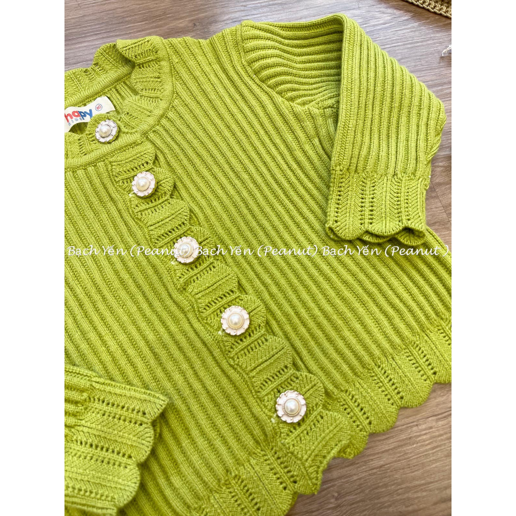 Áo len carigan cho bé gái thu đông 2024,  cho bé gái từ 1-6 tuổi  Hapykids