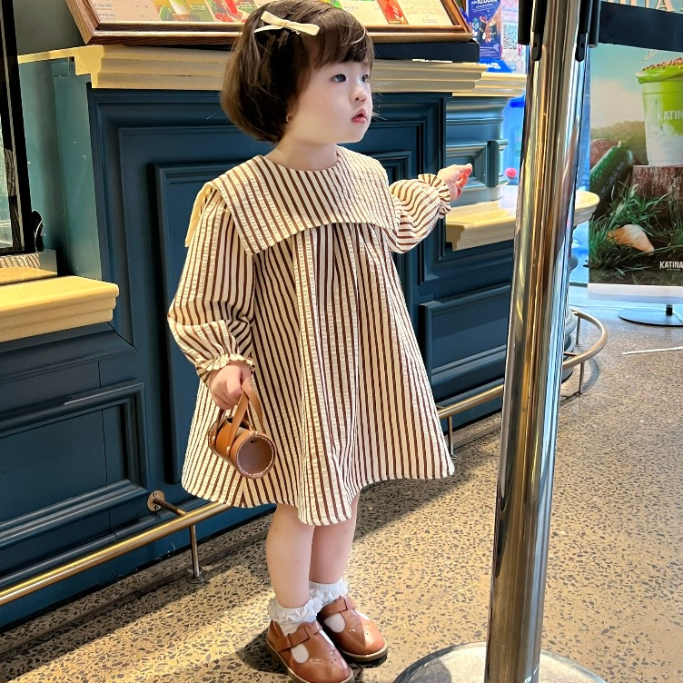 Váy bé gái thu đông dài tay mẫu thiết kế 2023, cho bé gái từ 9 tháng đến 6 tuổi thương hiệu Hapykids V23.10