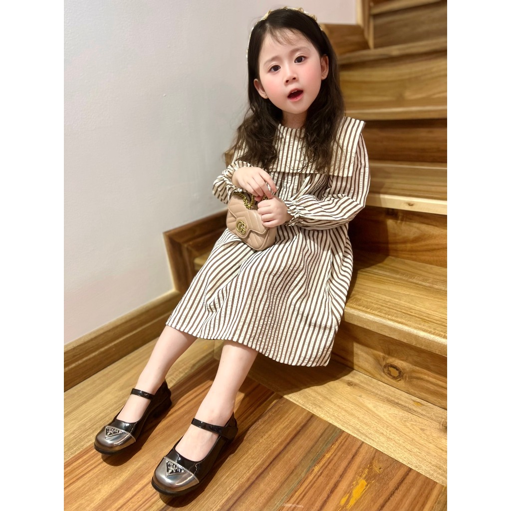 Váy bé gái thu đông dài tay mẫu thiết kế 2023, cho bé gái từ 9 tháng đến 6 tuổi thương hiệu Hapykids V23.10