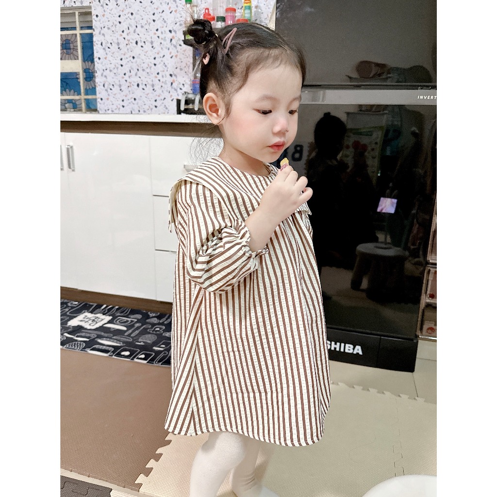 Váy bé gái thu đông dài tay mẫu thiết kế 2023, cho bé gái từ 9 tháng đến 6 tuổi thương hiệu Hapykids V23.10