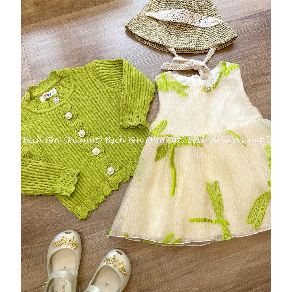 Áo len carigan cho bé gái thu đông 2024,  cho bé gái từ 1-6 tuổi  Hapykids