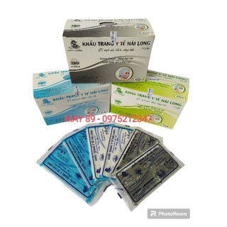 Khẩu trang Y tế Hải Long - loại bọc từng chiếc - Hộp 50C - 4 lớp - giấy kháng khuẩn.