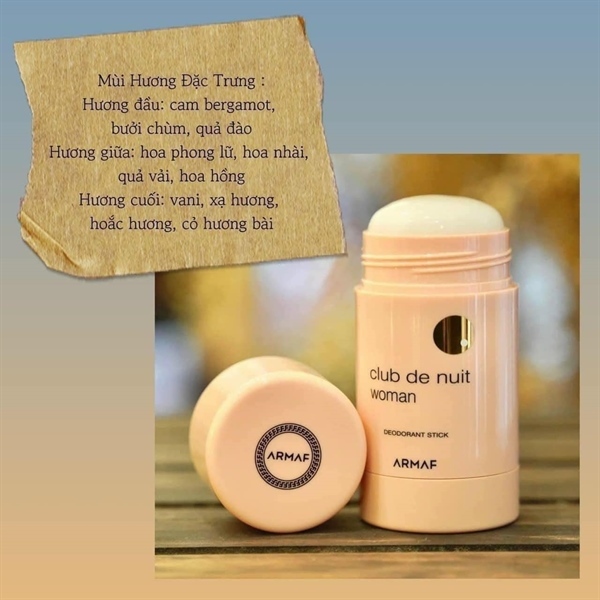 Lăn khử mùi hương nước hoa Armaf Club de Nuit Man/Women 75g