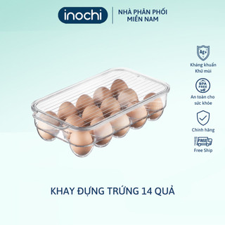 Khay đựng trứng cao cấp inochi, khay đựng trứng có nắp, nhựa không mùi thiết kế bền đẹp