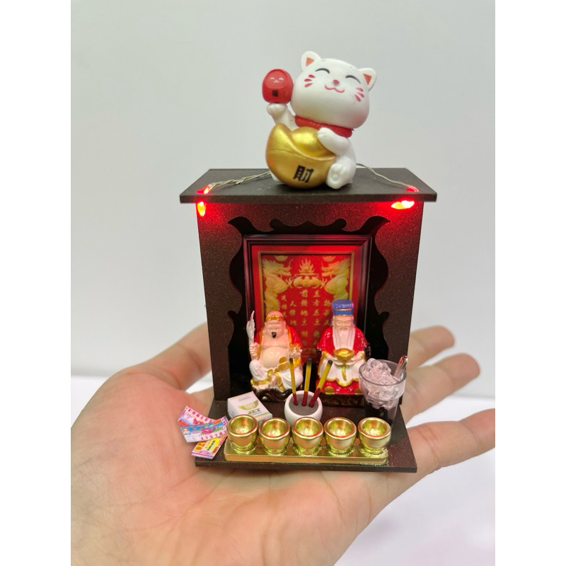 Mô hình bàn thờ thần tài & phật mini phong thuỷ