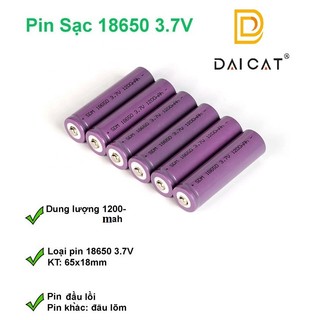 Pin 18650,Pin sạc 3.7v1200mAh SIÊU BỀN dùng cho quạt MINI đèn pin tông đơ cắt tóc, chế tạo pin dự phòng