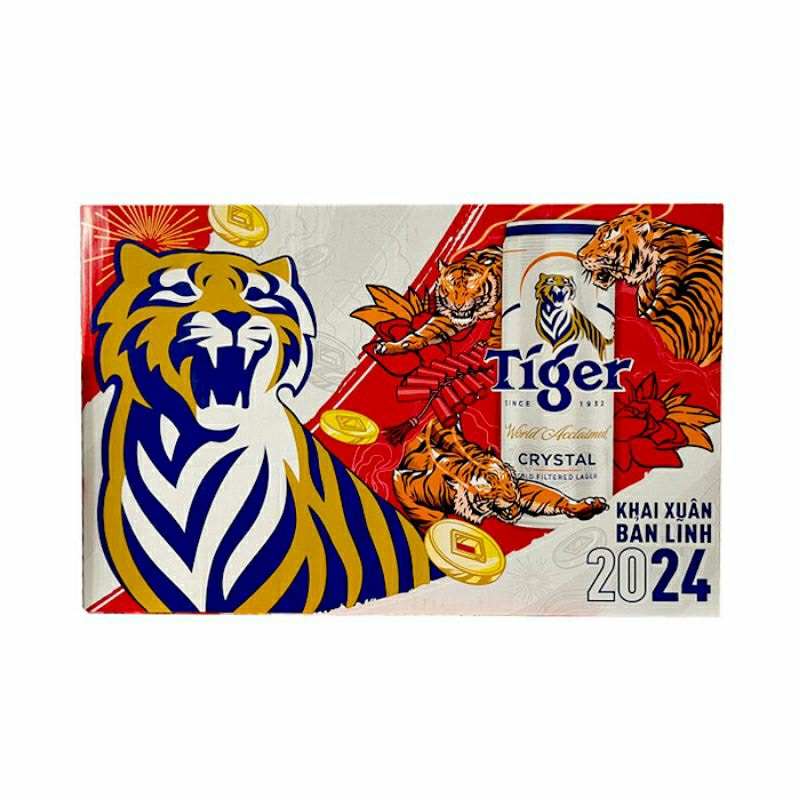 Thùng] Bia Tiger Bạc Lon 330ml x 24 Lon
