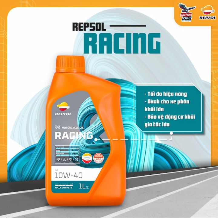 nhớt Repsol Racing 10w40 Chính hãng 10w40 " full tổng hợp " kèm lọc nhớt