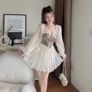 ĐẦM HOA TIỂU THƯ CÚP NGỰC PHONG CÁCH CÔNG CHÚA NEW