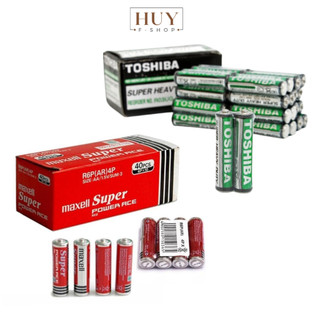 Pin tiểu aa maxell super power ace |pin aaa toshiba super heavy duty vỉ 2 viên