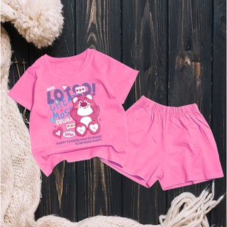 Bộ bé gái hình gấu dâu chữ LOTSO tím cho bé gái siêu xinh cho bé 6-24kg.BGL40.