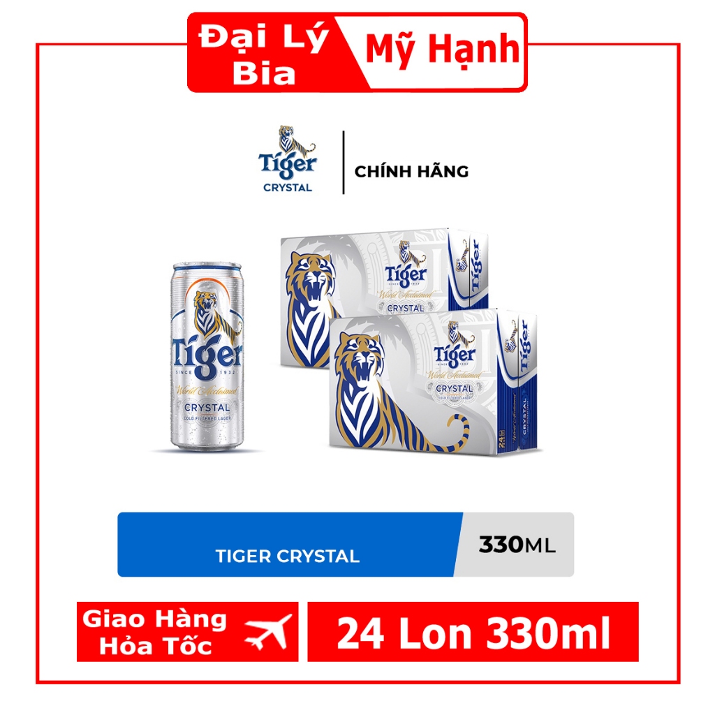 Bia Tiger Crystal Thùng 24 Lon 330ml/lon mẫu thường