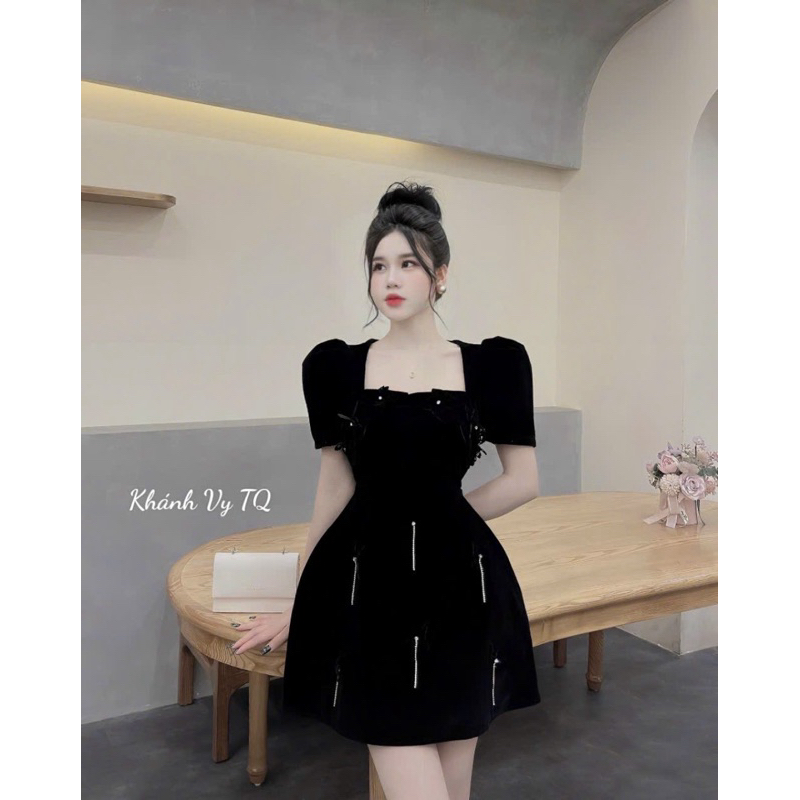 Đầm xoè dự tiệc chất nhung mẫu siêu hot