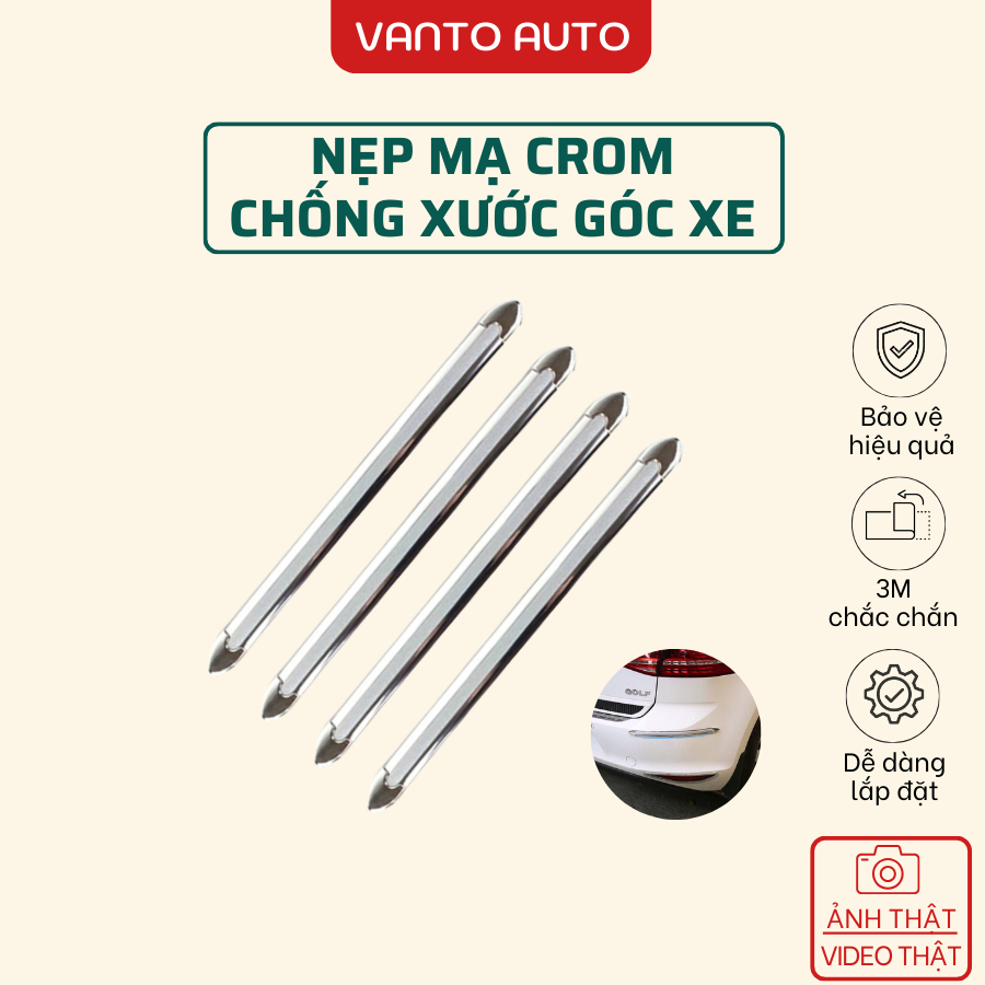 Bộ 4 Nẹp Chống Xước Ô Tô 4 Góc Xe - Dùng Cho Mọi Loại Xe