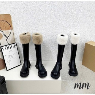 Hàng fullbox chuẩn hãng Ali Lover, boot đùi gối cổ lông da mờ đế cao 5p