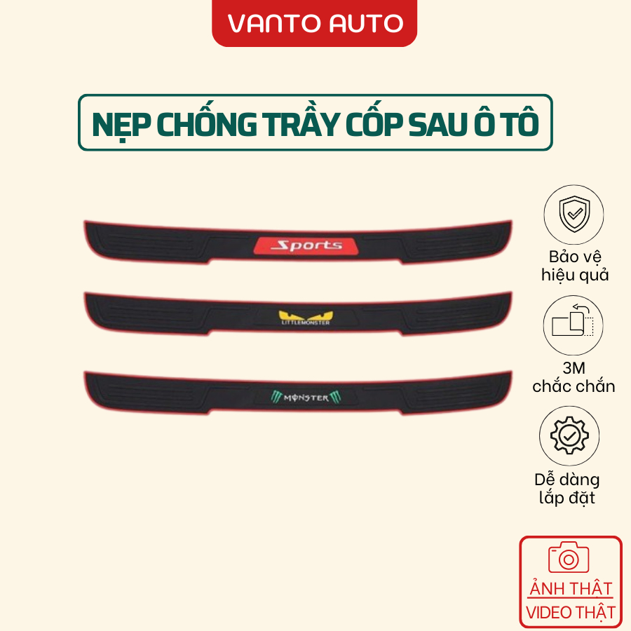 Nẹp Cao Su Chống Trầy Xước Cốp Sau Ô Tô