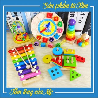 Combo Sét 6 Món Đồ Chơi Gỗ Giúp Bé Phát Triển Tư Duy Thông Minh