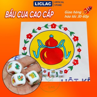  Bộ Bầu Cua Tôm Cá HỘT NHỰA ĐẶC Cao Cấp gồm bàn giấy và 3 xúc xắc Đồ chơi Boardgame ngày tết vui vẻ 