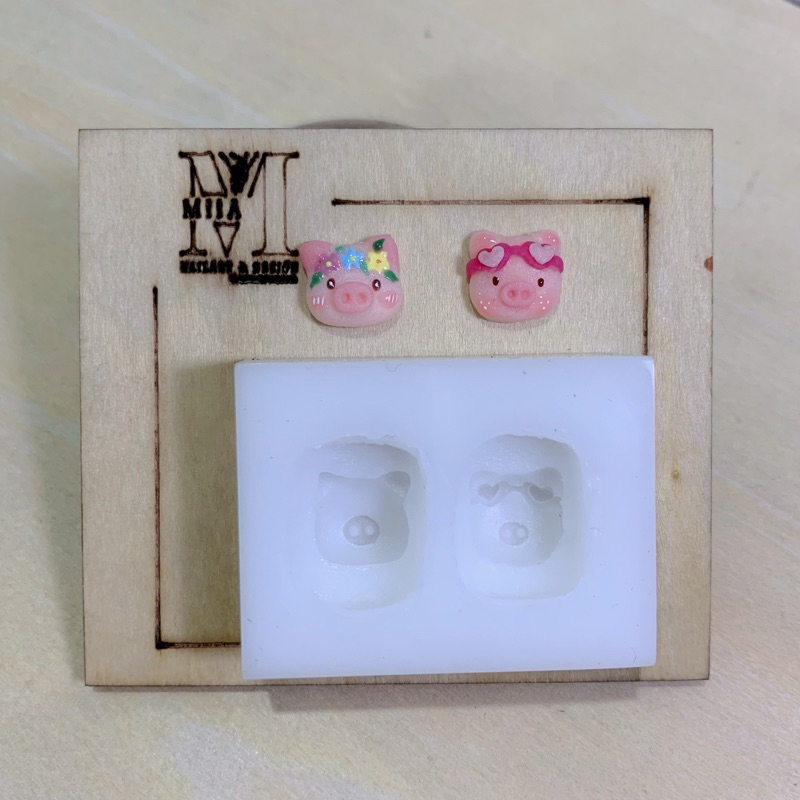 KT60. Khuôn Silicone nail Heo 🐷 Thú nổi 3D