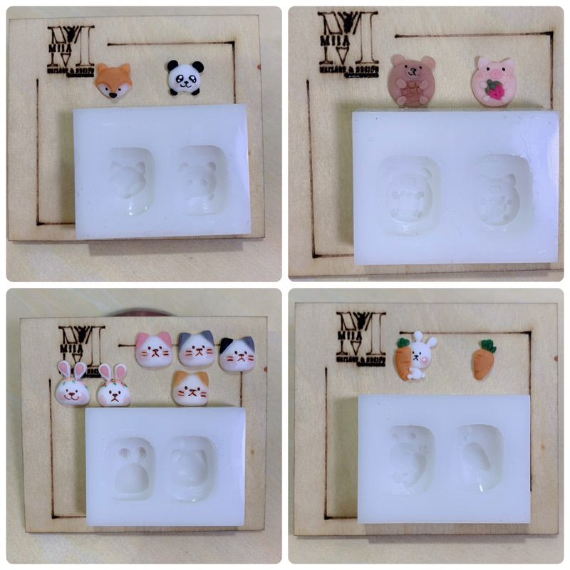KT61-64. Khuôn Silicone Nail thú nổi 3D