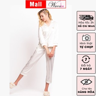 Đồ bộ mặc nhà nữ WANNABE BD35P bộ quần dài áo tay ngắn pijama sang chảnh sống mãi với thời gian