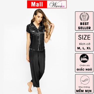 Đồ bộ mặc nhà Wannabe BD30P Pijama nữ quần dài viền lai đơn giản trẻ trung