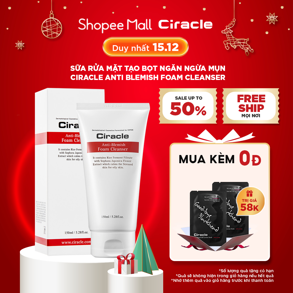 Sữa Rửa Mặt Tạo Bọt Ngăn Ngừa Mụn Ciracle Anti Blemish Foam Cleanser (150ml)