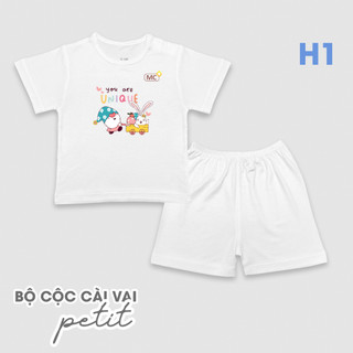 BST quần áo cộc tay cài vai Luxry petit mềm mát cho bé từ 9 tháng đến 5 tuổi