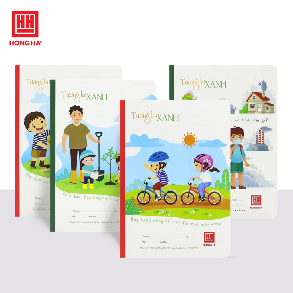 Combo 10 quyển Vở 5 Ô ly 48 trang Hồng Hà School Tương Lai Xanh 0519